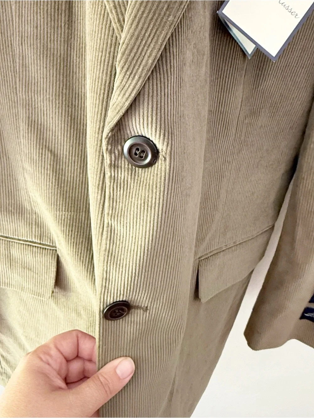 NWT Alan Flusser Men 100% Cotton Corduroy Blazer Jacket Sport Coat 42L Academia